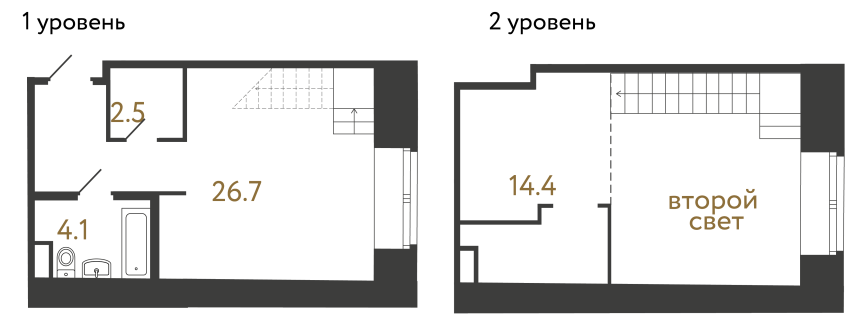 Однокомнатный номер №62 в ЖК Типография - 47.7 м²  - №2
