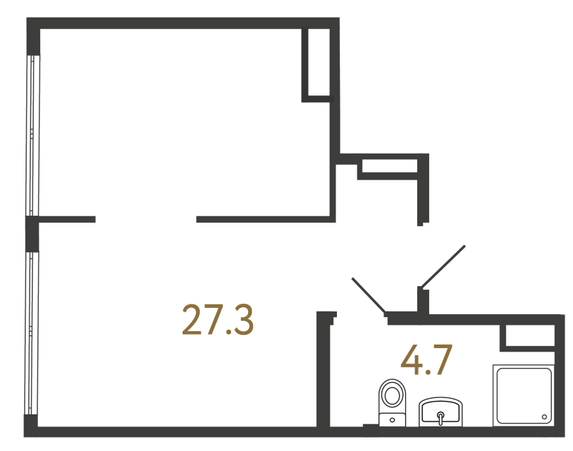 Однокомнатный номер №179 в ЖК Типография - 32 м²  - №2