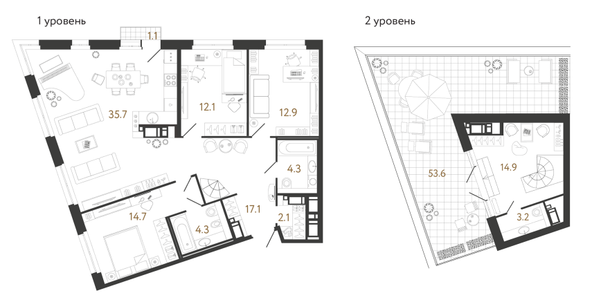 Трёхкомнатная квартира №94 в ЖК Литера - 121.3 м²