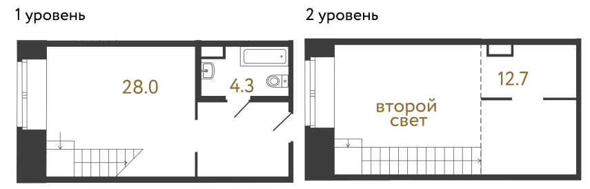 Однокомнатный номер №37 в ЖК Типография - 45 м²  - №2