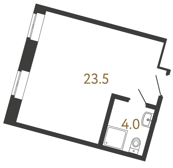 Однокомнатный номер №120 в ЖК Типография - 27.5 м²  - №2