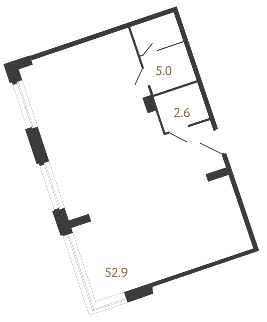 Коммерческое помещение №219 в ЖК Литера - 60.5 м²