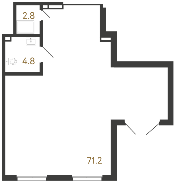 Коммерческое помещение №238 в ЖК Визионер - 78.8 м²