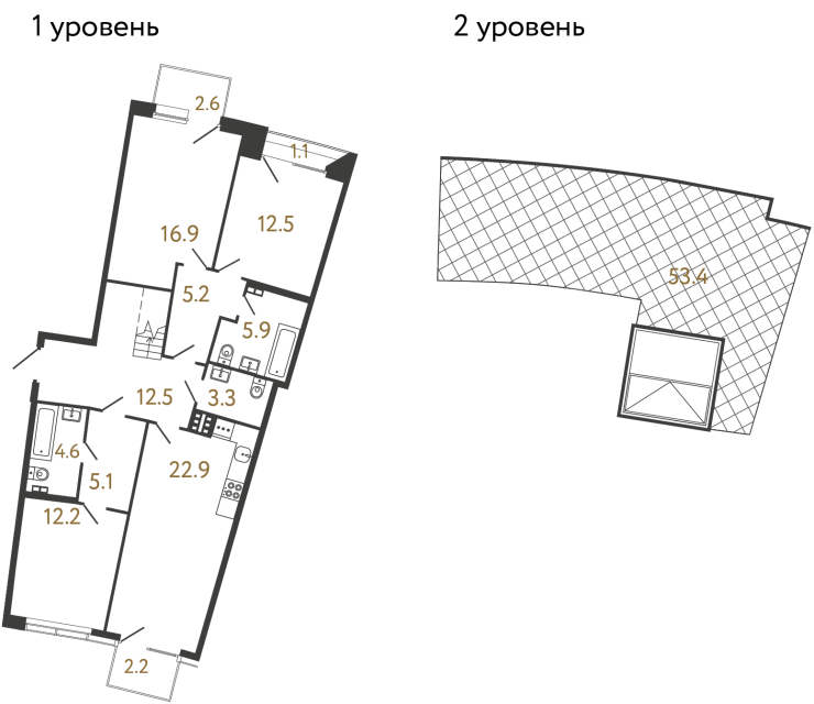 Трёхкомнатная квартира №49 в ЖК Цвет Зеленогорска - 101.1 м²  - №2