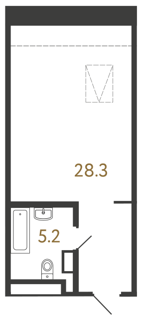 Однокомнатный номер №70 в ЖК Типография - 33.5 м²  - №2