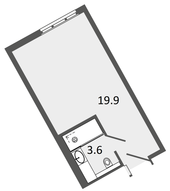 Апартаменты-студия №1325 в ЖК ARTSTUDIO M103 - 23.5 м²  - №2