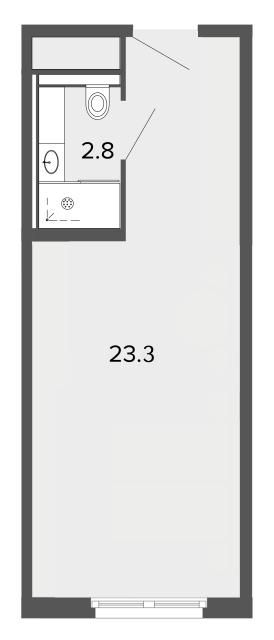 Апартаменты-студия №294 в апарт-отеле ARTSTUDIO Moskovsky - 26.1 м²  - №2