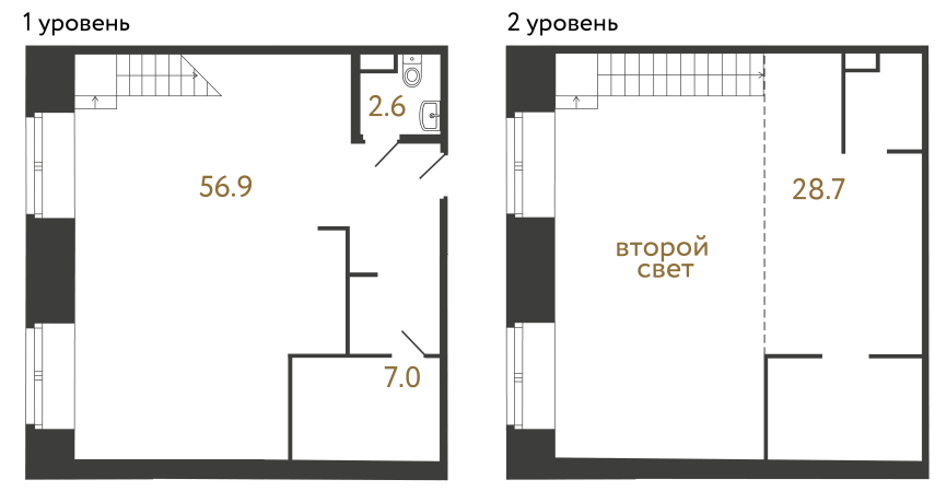 Однокомнатный номер №63 в ЖК Типография - 95.2 м²  - №2