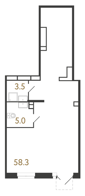 Коммерческое помещение №588 в ЖК Куинджи - 66.8 м²