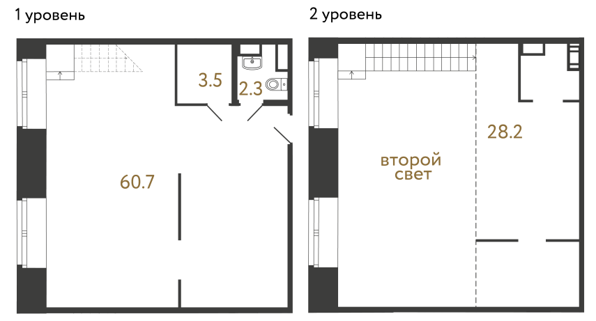 Однокомнатный номер №36 в ЖК Типография - 94.7 м²  - №2