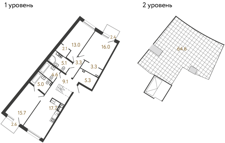 Трёхкомнатная квартира №88 в ЖК Цвет Зеленогорска - 100.2 м²  - №2