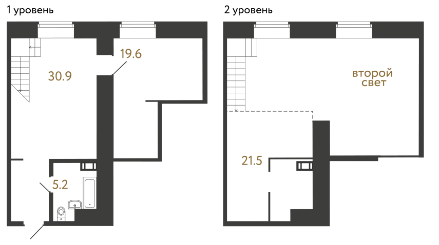 Двухкомнатный номер №29 в ЖК Типография - 77.2 м²  - №2