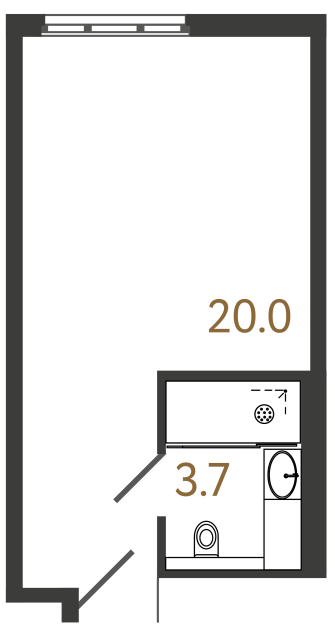 Апартаменты-студия №1003 в ЖК ARTSTUDIO M103 - 23.7 м²  - №2