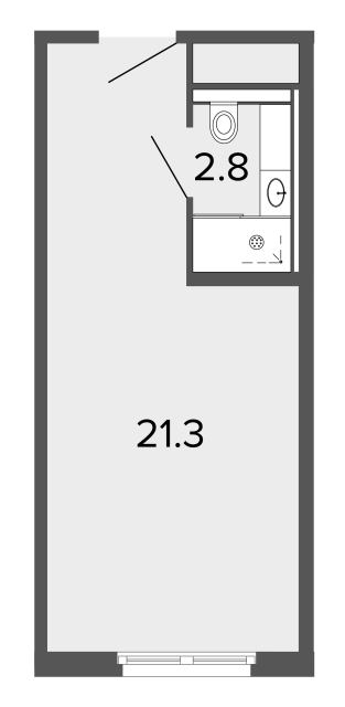 Апартаменты-студия №134 в апарт-отеле ARTSTUDIO Moskovsky - 23.8 м²  - №2