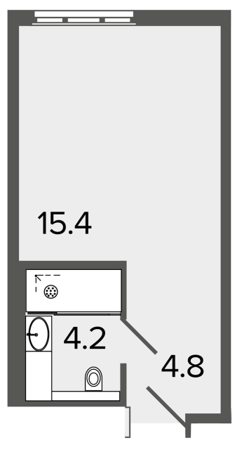 Апартаменты-студия №1413 в ЖК ARTSTUDIO M103 - 23.5 м²  - №2
