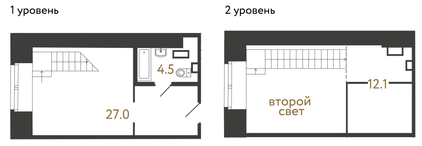 Однокомнатный номер №67 в ЖК Типография - 43.6 м²  - №2