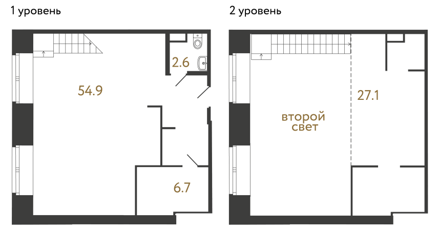 Однокомнатный номер №49 в ЖК Типография - 91.3 м²  - №2