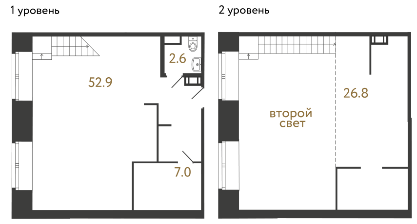 Однокомнатный номер №35 в ЖК Типография - 89.3 м²  - №2
