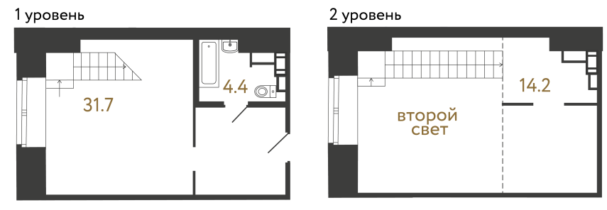 Однокомнатный номер №39 в ЖК Типография - 50.3 м²  - №2