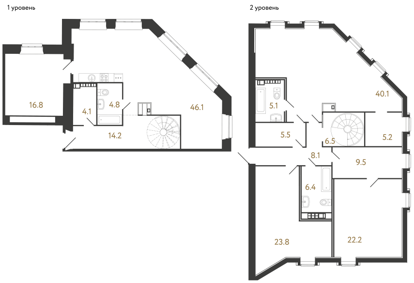 Четырехкомнатные апартаменты №55 в ЖК Светоч - 218.4 м²  - №2