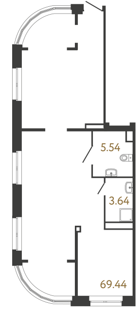 Коммерческое помещение №972 в ЖК Ultra City 3 - 78.62 м²